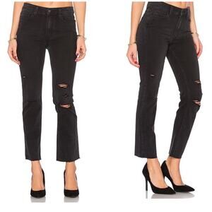 Paige Jacqueline Straight in Carbon Black Jeans